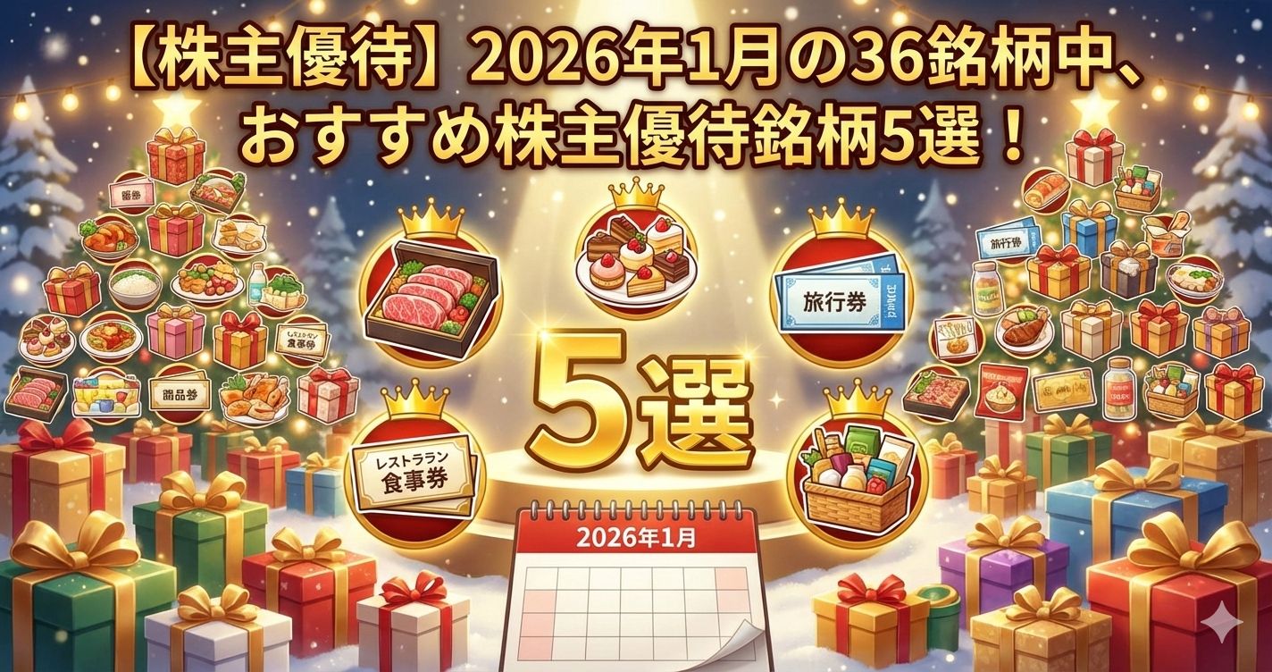 【株主優待】2026年1月の36銘柄中、おすすめ株主優待銘柄5選!