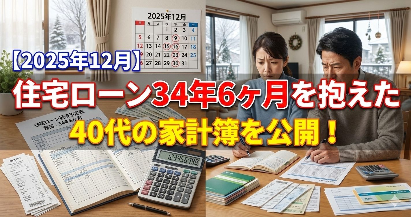 【2025年12月】住宅ローン34年6ヶ月を抱えた40代の家計簿を公開!