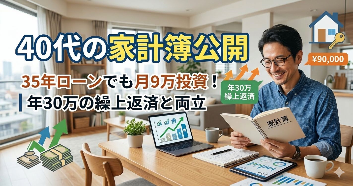 35年ローンでも月9万投資!40代の家計簿公開|年30万の繰上返済と両立