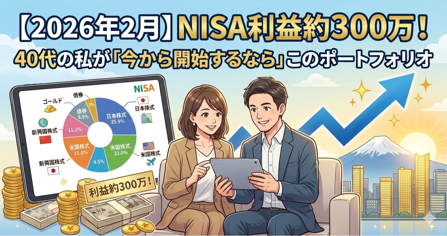 【2026年2月】NISA利益約300万!40代の私が「今から開始するなら」このポートフォリオ